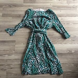 BODEN 18 Long Green Pink Floral 3/4 Sleeve Easter